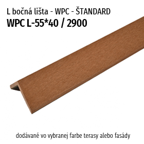 Bočná WPC lišta ŠTANDARD / L 55x40x6