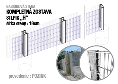 Gabionová stena : SET v. 1,43 m