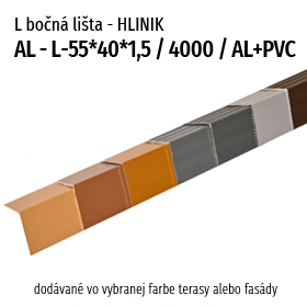 Bočná AL lišta L 55x40x1,5 / 4000