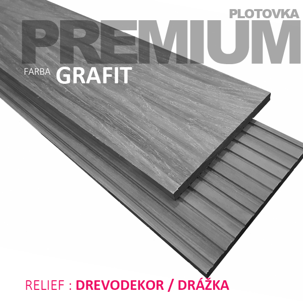 WPC plotovka PREMIUM / 145*12 / GRAFIT