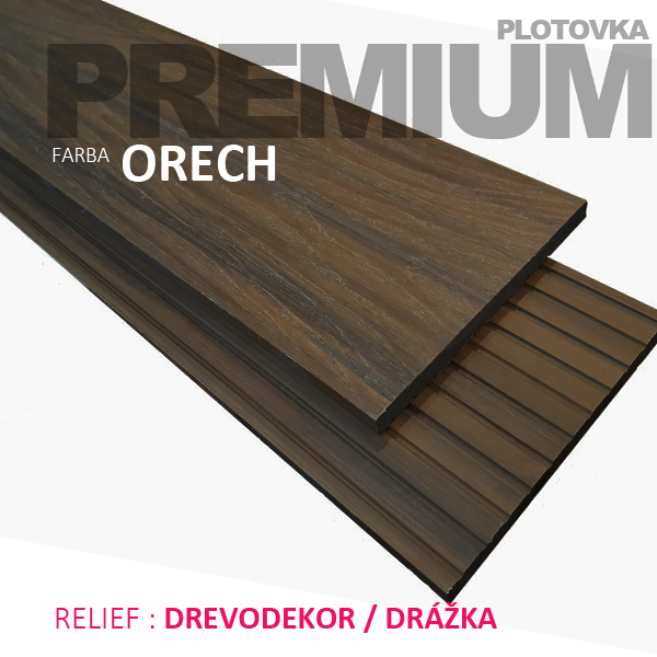 Plotovka PRÉMIUM 145*12 / farba ORECH